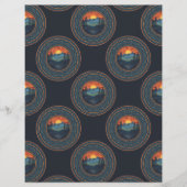 ヴィンテージウィルダネスサンセット水玉模様マンダラ (正面)