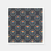 ヴィンテージウィルダネスサンセット水玉模様マンダラ スタンダードカクテルナプキン (正面)