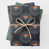 ヴィンテージウィルダネスサンセット水玉模様マンダラ ラッピングペーパーシート (インサイチュ)