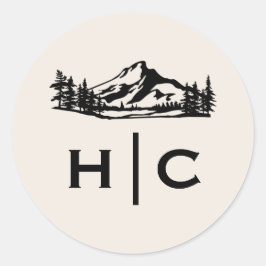 ヴィンテージウィルダネスモノグラム結婚の封筒用シール ラウンドシール