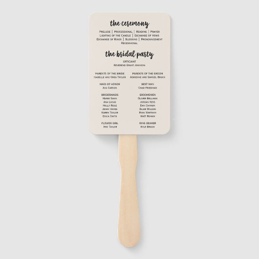 ヴィンテージウィルダネス結婚式 プログラム ハンドファン (裏面)