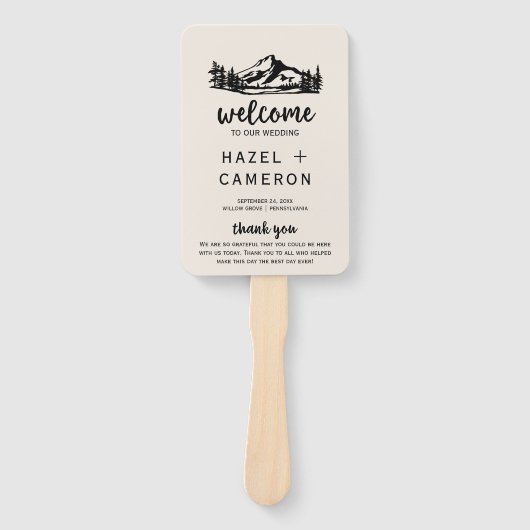 ヴィンテージウィルダネス結婚式 プログラム ハンドファン (正面)