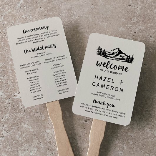 ヴィンテージウィルダネス結婚式 プログラム ハンドファン