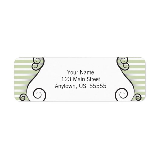 ヴィンテージウィローグリーン差出人住所ラベル ラベル (正面)
