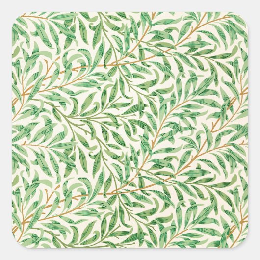 ヴィンテージウィローバウオーナメントイラストレーション スクエアシール (正面)