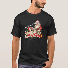 ヴィンテージウィンキングサンタクロースのメリークリスマス Tシャツ