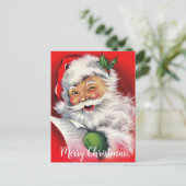 ヴィンテージウィンキングサンタクロースカスタムホリデーホテル シーズンポストカード (スタンド正面)