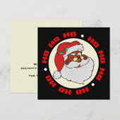 ヴィンテージウィンキングブラックサンタアポップ・アートのートフラットカード シーズンカード (正面/裏面)