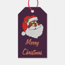 ヴィンテージウィンキングブラックサンタアポップ・アートのート紙ギフトラベル ギフトタグ