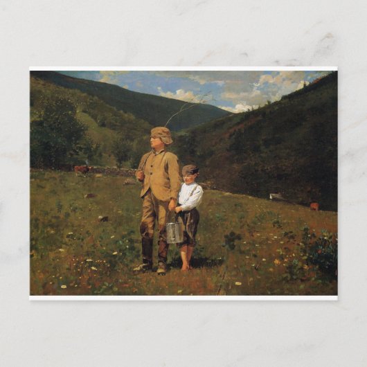 ヴィンテージウィンスローホメラーが牧場を横切る ポストカード (正面)