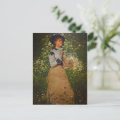 ヴィンテージウィンスローホーマーザバタフライガール ポストカード (スタンド正面)