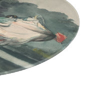 ヴィンテージウィンズローホーマーライフサイズブラックバス カッティングボード (角)