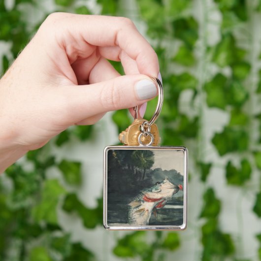 ヴィンテージウィンズローホーマーライフサイズブラックバス キーホルダー (手)