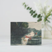 ヴィンテージウィンズローホーマーライフサイズブラックバス ポストカード (スタンド正面)