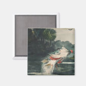 ヴィンテージウィンズローホーマーライフサイズブラックバス マグネット (正面/裏面)