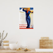 ヴィンテージウィンターインオーストリアスキー旅行ポスター ポスター (キッチン)