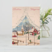 ヴィンテージウィンターウィンドウクリスマスシーンホリデーカード シーズンカード (スタンド正面)