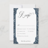 ヴィンテージウィンターウイリアムモリスエレガントな結婚式 出欠カード (正面)