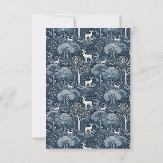 ヴィンテージウィンターウイリアムモリスエレガントな結婚式 出欠カード (裏面)