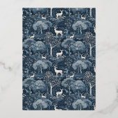 ヴィンテージウィンターウイリアムモリスエレガントな結婚式 箔招待状 (裏面)