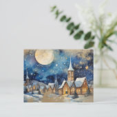 ヴィンテージウィンターウォーターカラービレッジ ポストカード (スタンド正面)