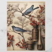 ヴィンテージウィンターエフエマスクラップブック紙 (裏面)