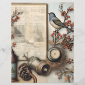 ヴィンテージウィンターエフエマスクラップブック紙 (裏面)