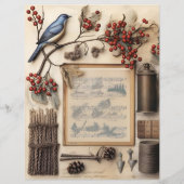 ヴィンテージウィンターエフエマスクラップブック紙 (裏面)