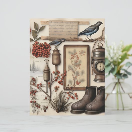 ヴィンテージウィンターエフエマスクラップブック紙 (スタンド正面)