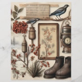 ヴィンテージウィンターエフエマスクラップブック紙 (正面)