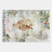 ヴィンテージウィンタークリスマスエフェメラコラージュ ラッピングペーパーシート (正面3)