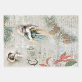 ヴィンテージウィンタークリスマスエフェメラコラージュ ラッピングペーパーシート (正面)