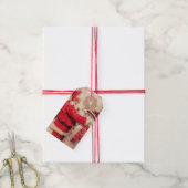 ヴィンテージウィンタークリスマスサンタクロース雪だるま ギフトタグ (より糸付き)