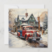ヴィンテージウィンタークリスマストタウンハウス カード (正面)