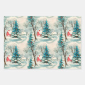 ヴィンテージウィンタークリスマスビレッジ ラッピングペーパーシート (正面)