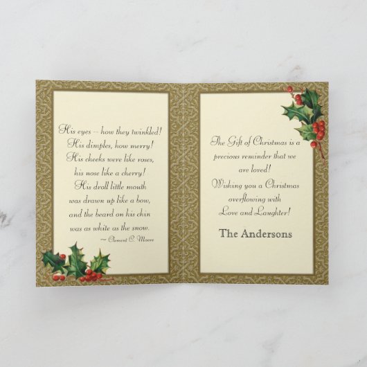 ヴィンテージウィンターサンタインゴールデンスリー シーズンカード (内部)