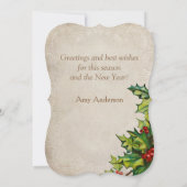 ヴィンテージウィンターサンタ シーズンカード (裏面)