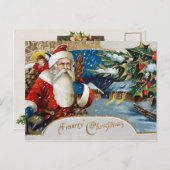 ヴィンテージウィンターサンタ シーズンポストカード (正面/裏面)