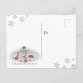 ヴィンテージウィンターシーンラビットビレッジ雪だるまウィムシー シーズンポストカード (裏面)