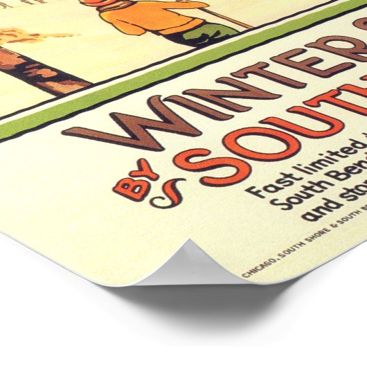 ヴィンテージウィンタースポーツ旅行ポスター ポスター (角)