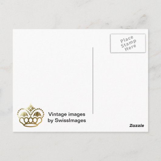 ヴィンテージウィンタースポーツ – スキーと斜面 ポストカード (裏面)