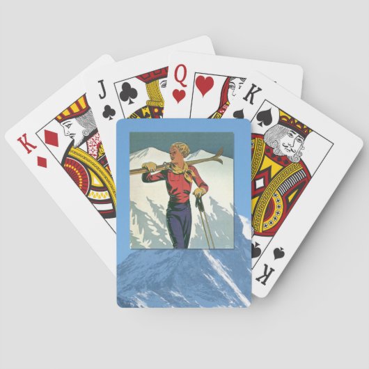 ヴィンテージウィンタースポーツ – スキーの準備 トランプ (裏面)