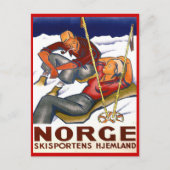 ヴィンテージウィンタースポーツ，スキーノルウェースキーポート ポストカード (正面)
