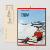 ヴィンテージウィンタースポーツ,スキーフランス,サボイエ,メゲーブ ポストカード (正面/裏面)