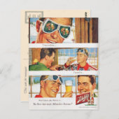 ヴィンテージウィンタースポーツ，ビール広告 ポストカード (正面/裏面)