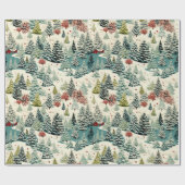 ヴィンテージウィンターズヘブンスノワイランドスケープ2 ラッピングペーパー (フラット)