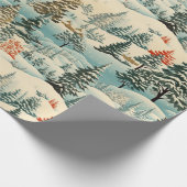 ヴィンテージウィンターズヘブンスノワイランドスケープ ラッピングペーパー (角)