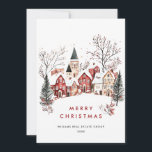 ヴィンテージウィンタータウンクリスマスツリー企業の シーズンカード<br><div class="desc">驚きと喜びを近くのものに持ち込み、お祝いを忘れることができない。さらにカスタマイズを行うクリックには、「さらにカスタマイズ」リンクをクリックし、デザインツールを使用してこのテンプレートを修正する。</div>