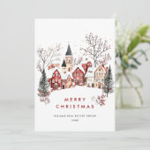 ヴィンテージウィンタータウンクリスマスツリー企業の シーズンカード (スタンド正面)