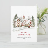 ヴィンテージウィンタータウンクリスマスツリー企業の シーズンカード (スタンド正面)